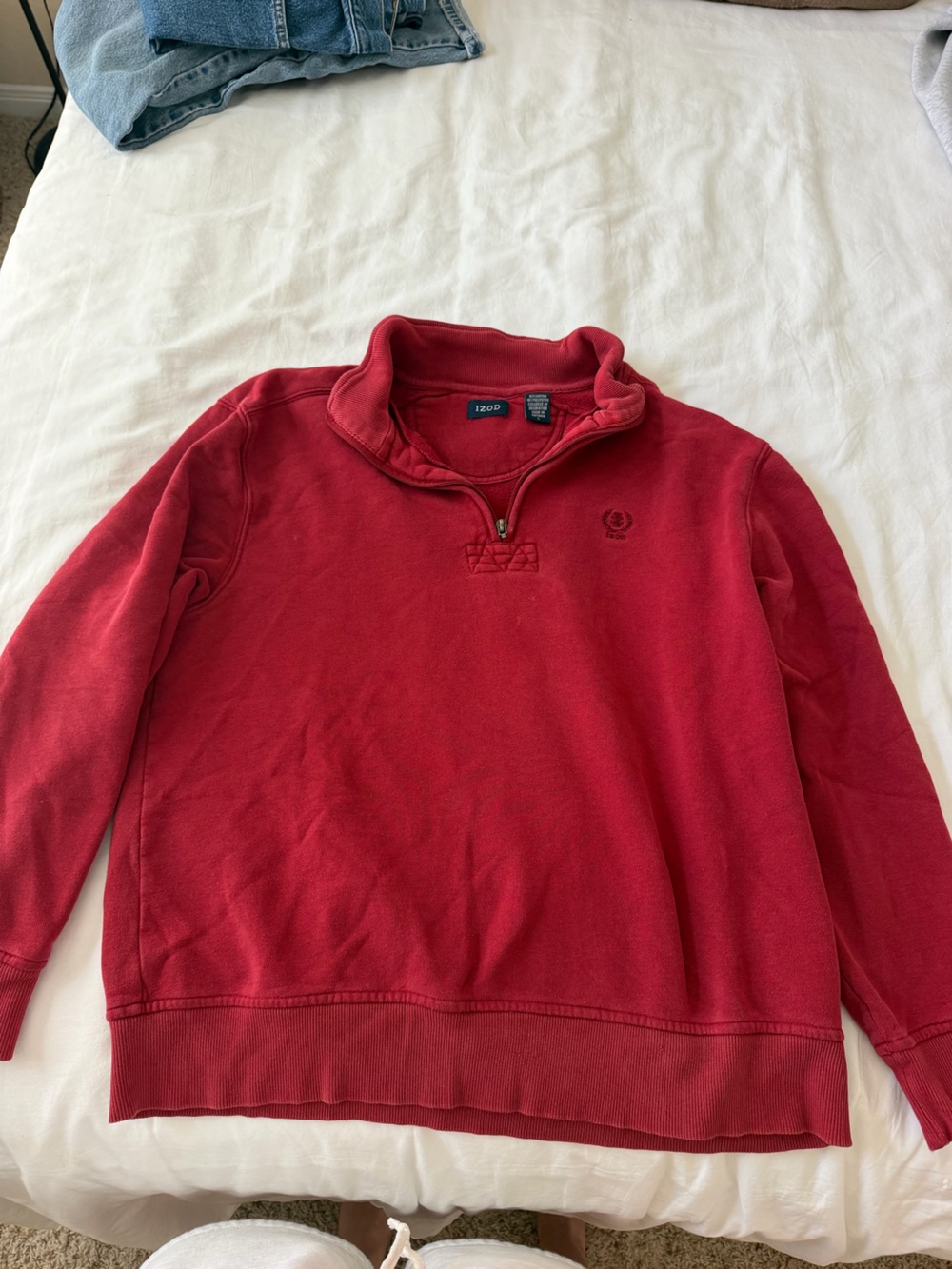 Izod Men’s Red Quarter-Zip Pullover Sweater